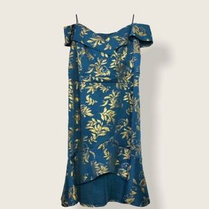 Teal and Gold Off the Shoulde…